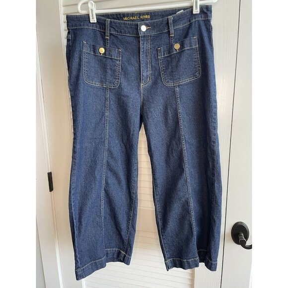 Michael Kors - Cropped Flare High Rise Seamed Jeans Women's SZ 14 - Picture 1 of 11